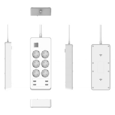 德国规格智能家居智能插座智能语音控制wifi智能排插4.8A4口USB
